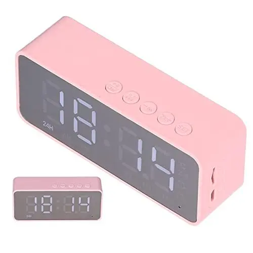 Produktbild: Sorandy G50 Multifunktionaler Digitaler Wecker, Großer Display-Wireless-Radiowecker, BT-Lautsprecher mit USB-Ladegerät, MP3-Player-Ladewecker für das Büro(Rosa)