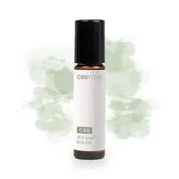 Produktbild: SOS Kopf Roll On mit CBD-Öl - Soforteffekt bei Migräne & Kopfschmerzen | 100mg Cannabidiol, ätherischen Öle, Eukalyptus & erfrischendes Pfefferminz-Öl | Lindernd und klärend | 100% vegan | CBDVITAL