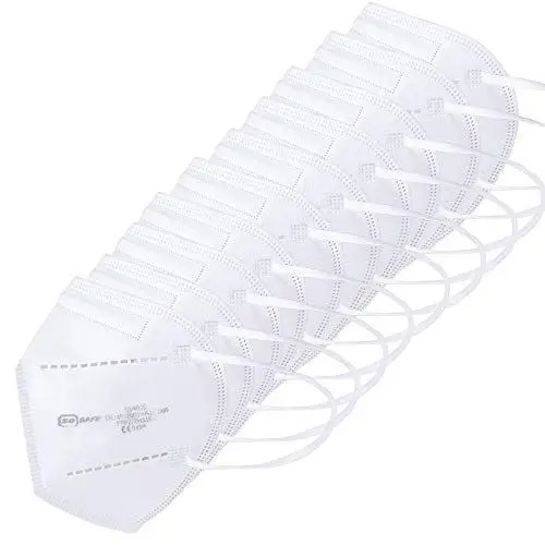 Produktbild: SOSAFE Atemschutzmaske FFP2 Mundschutz Maske perfekt für Mund- und Nasenschutz Schutzmaske 4-lagig (1x 10 Stück), white