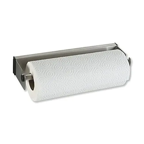 Produktbild: SOSmart24 JUST Silver Wand Küchenrollenhalter ohne Bohren aus Edelstahl - Silber Matt gebürstet - Nordic Minimalism - Papierrollenhalter Wandrollenhalter Küchenpapierhalter Küche Werkstatt