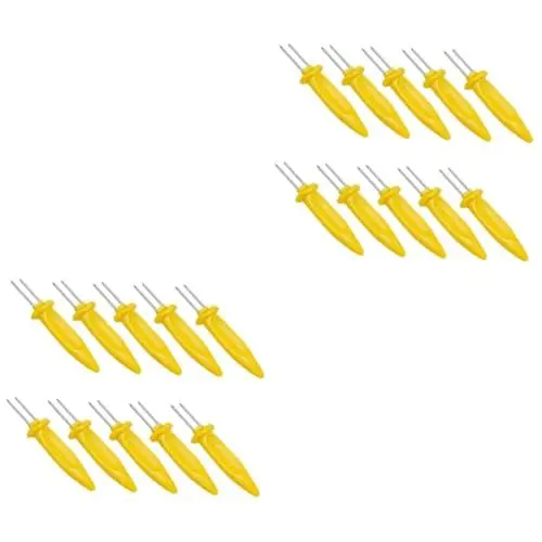 Produktbild: Sosoport 100 Stk Maiskolben-Sticks BBQ-Kabob-Spieße stainless steel inoxlm schaschlikspieße mit Maisgriff Maishalter-Spieße Rostfreier Stahl vegetarische Diät Maisstiel Werkzeughalter