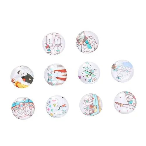 Produktbild: Sosoport 10st Edelstein Mosaikfliesen Für Das Handwerk Glas Cabochos Schmuckherstellung Perlen Flatback-Verzierungen Ornament Handwerk Ornamente Glas Rundes Glas Glasbaustein Gesichtsmaske
