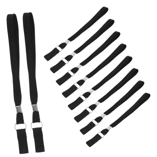 Produktbild: Sosoport 10st Handgelenkseil Für Trekkingstöcke Schlaufenbänder Für Krücke Handschlaufe Für Gehstock Dehnbares Elastisches Handgelenkband Handschlaufe Für Gehstöcke Stockhalter Nylon Black