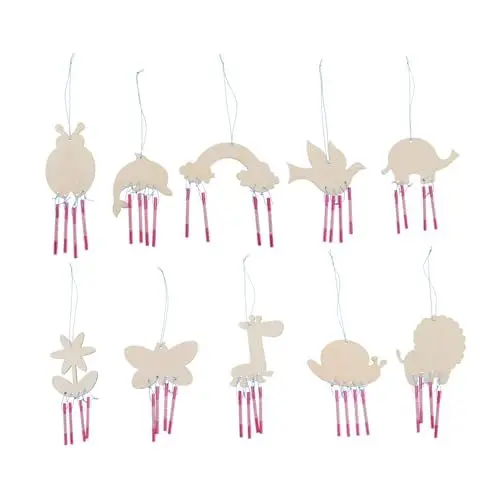 Produktbild: Sosoport Windspiel- Windglocken-Set 10 Stück Holz Doodle-Handwerk Glockenspiel Für Zuhause