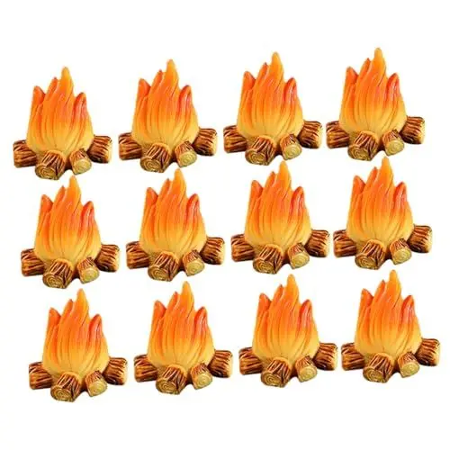 Produktbild: Sosoport Harz Feuer Modell Ornament Miniatur Lagerfeuer Dekorationen Gefälschte Feuer für Garten Bonsai Decor