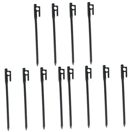 Produktbild: Sosoport 12 STK Heringe Erdnagelpfähle Zelt zum Campen Camping-Spikes Zeltankerstangen Zeltpflock Rost zeltstange Tent Poles Zelte Erdnägel Picknick-Einsätze der Schnee Zubehör Gusseisen