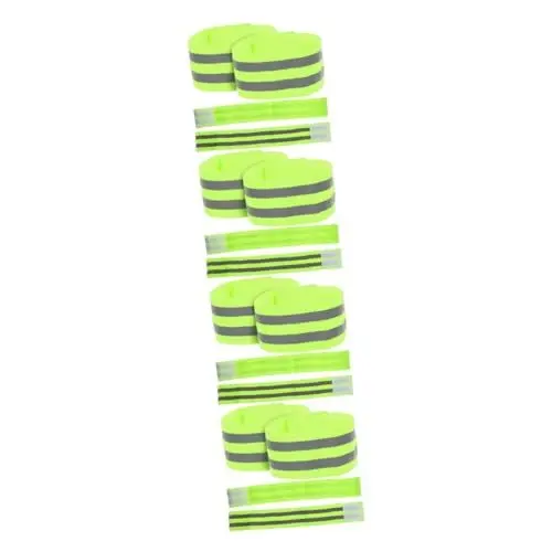 Produktbild: Sosoport 16 STK Reflektierendes Armband Reflektierende Riemen Für Den Sport Sportarmbänder Reflektierendes Fahrwerk Fitness-knöchelbänder Laufende Knöchelbänder Green Elastisches Gurtband