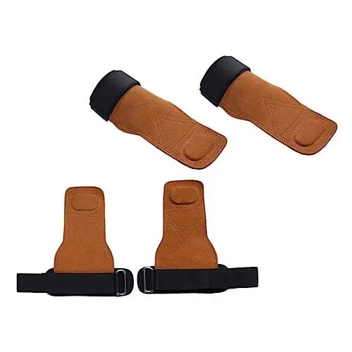 Produktbild: Sosoport 1 Paar Handflächenschutz Fitness-Handschuhe Handschuhe Männer Block Handhaben Wächter Fingerloser Handschuh Handflächengriff Hombre Gürtel Handschuhfutter Herren Brown Sbr