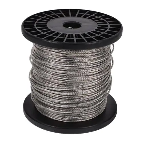 Produktbild: Sosoport 1 Rolle Elektronische Zaunlinie Mählinie Elektrischer Zaundraht Drahtseil Zubehör Für Gartenzäune Unkraut Zubehör Silver Aluminium-Magnesium-Legierung