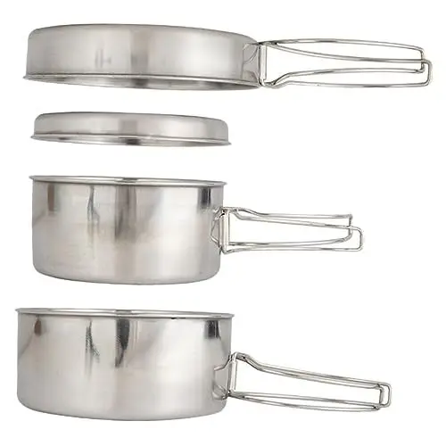 Produktbild: Sosoport 1 Satz Outdoor-Camping-Kochgeschirr Picknick-Kochgeschirr-Set Campingkochgeschirr Campingpfanne mit langem Griff Campingausrüstung tragbar Kombination Töpfe und Pfannen Topf Suite
