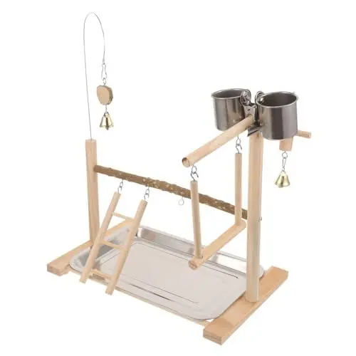 Produktbild: Sosoport 1 Satz Vogelständer knete spielzeug knetspielzeug Vogelkäfigzubehör vogelspielzeug nymphensittich chew toy Vogelspielzeug für Sittiche Vogelstangen natürlicher Vogelbarsch hölzern