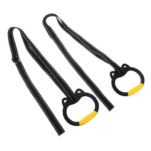 Produktbild: Sosoport Turnringe mit Riemen 2er-Set Kunststoff Gymnastikringe für Jungen und Mädchen Heimgymnastikringe für Das Training An Der Klimmzugstange