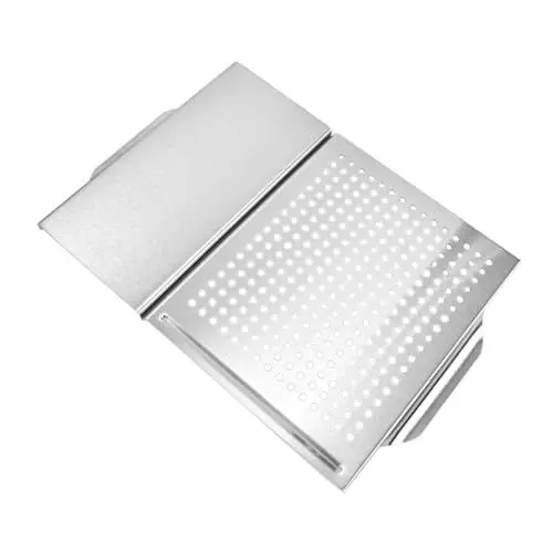 Produktbild: Sosoport 1stk Rechteckiger Bräter Edelstahl Heiß Quadratische Bratpfanne Grillpfanne Für Backofen Grillkörbe Für Draußen Grillschale Aus Edelstahl Kochutensilien Haushalt Rostfreier Stahl