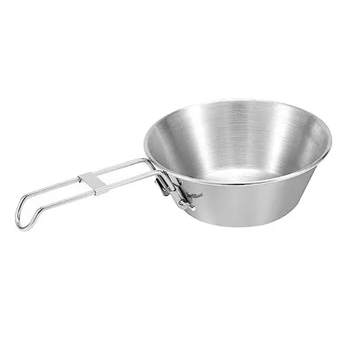 Produktbild: Sosoport 1stk Zusammenklappbarer Syrah-Becher Schneetitanbecher Campingschüssel Aus Edelstahl Camping-wasserbecher Aus Edelstahl Tasse Camping Rostfreier Stahl Reisen Teller Breiter Mund