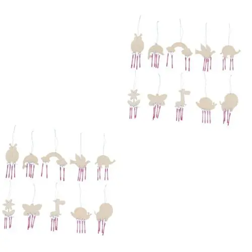 Produktbild: Sosoport 20 STK hölzerne Windspiele Glockenspiel für den Garten Malset für Kinder Halloween Dekoration Halloween-Dekoration Ornament Wohnkultur windglocke selber Machen Doodle Windspiel