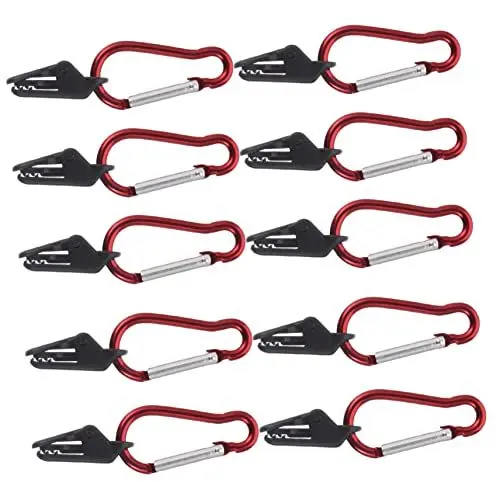 Produktbild: Sosoport 20 Sätze Sicherungsclip zeltklammern zeltklemmen Klemmen für Planenschnallen Plastikplanen Camping Zelt grillzubehör Hardware-Kits für Campingzelte Clips für Sonnensegel schwer rot