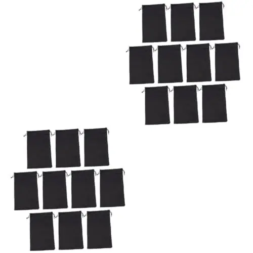 Produktbild: Sosoport 20 Stk Skibrillentasche mit Kordelzug Brillenetui Skifahren Tasche für Skibrille schwarze Vorratsbehälter Skibrillentasche Mikrofaser Aufbewahrungskiste Skibrille kinder