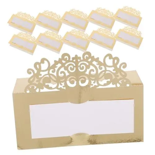 Produktbild: Sosoport Elegante Goldene Sitzkarten für Hochzeitsbankett 20 Stück Blanko Tischkarten Glatte Kanten