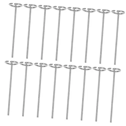 Produktbild: Sosoport 20st Gartennägel Zeltstangen Landschaftsbaunadeln Kantenpfähle Aus Metall Gartenpfähle Aus Metall Landschaft Stoffnadeln Pfähle Für Überdachungszelt Gartenpfahl Silver Stahl