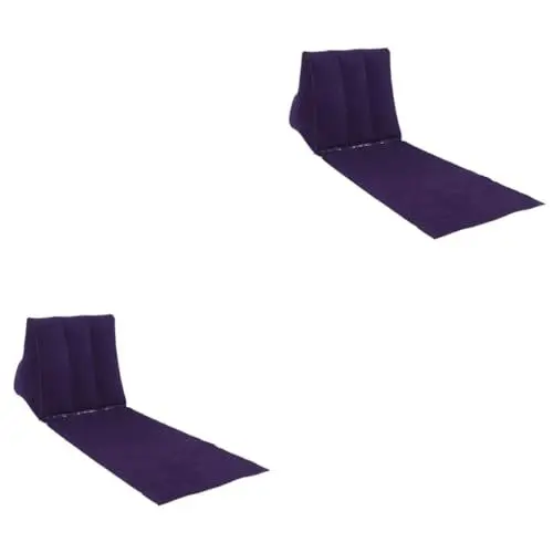 Produktbild: Sosoport 2St Aufblasbares aufblasbare Campingliegen Klappstuhl-Ruhekissen Campingstühle Luftblasstuhl Reise-Strandkissen Beflocktes Graskissen aus PVC PVC-Beflockungsmaterial