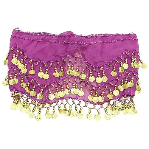 Produktbild: Sosoport 2St Ballettkleid Kleiderblusen für Damen Hüfttuch für Bauchtanz die Röcke Damengürtel Tanzschal Bauchrock Quaste Zubehör Wickelkleid Jacke Kind Kleidung Violett