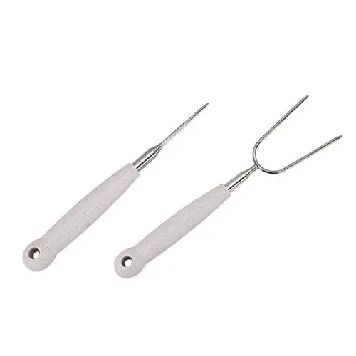 Produktbild: Sosoport 2stücke Outdoor-grillgabel Aus Flexible Bbq-gabeln Als Grillwerkzeug Tragbar Als Grillzubehör Für Smores Gemüse Oder Obst Im Freien Doppel Und Einzelgabeln Für Diverse