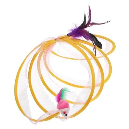 Produktbild: Sosoport 2St Faltbarer Katzentunnel Katzenspielzeug Kätzchen Interactive cat Toy Katzen Spielzeug Haustier Tunnel-Spielzeug Gefaltete Katzentunnelfeder Katze spielt Spielzeug einstellen