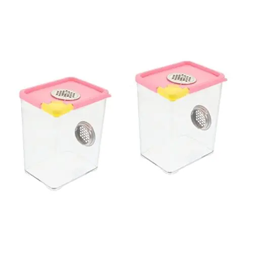 Produktbild: Sosoport 2St transparente Futterbox Spinnengehege springende Spinne Vogelspinnen-Zuchtfall kleines Terrarium Eidechsenbecken gehäuse Behälter für Gottesanbeterin Acryl-Terrarium Tarantel