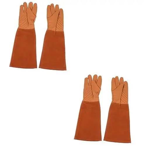 Produktbild: Sosoport 2 Paar Gartenhandschuhe Für Den Garten Lange Gartenhandschuhe Angeln Handschuhe Chemikalienbeständige Handschuhe Damen Handschuhe Kunstleder Falsches Einstellbar Arbeit