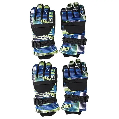 Produktbild: Sosoport 2 Paar Kinderhandschuhe Skifäustlinge Für Kinder Ski-Snowboard-Handschuhe Schneehandschuhe Für Kinder Winter Kinder Handschuhe Schlitten Kleinkind Polyester Wasserdicht