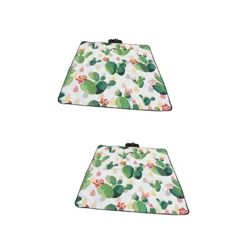 Produktbild: Sosoport 2 Stück Picknickunterlage Faltbares Design 3D-Druck Stranddecke Matte Wasserabweisend für Outdoor-aktivitäten