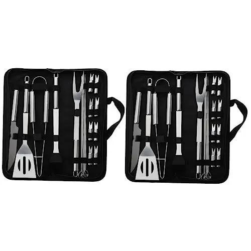 Produktbild: Sosoport 2 Sätze Grill-Werkzeug-Kombination Outdoor-zubehör Grillzubehör Grill-kit Campingzubehör Grillwerkzeug Aus Edelstahl BBQ-Werkzeuge Grillbesteck-Set Grillutensilien Drinnen