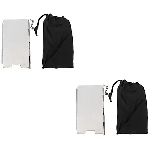 Produktbild: Sosoport 2 Sätze Herd Windschutzscheibe Anti-spritzer-bildschirm Klapp Windschutz Klappbarer Windschutz Für Herd Outdoor Grill Tragbarer Gasbrenner Aluminiumlegierung Falten Campingbedarf