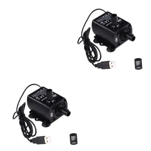 Produktbild: Sosoport 2 Stk Wasserpumpe small water pump tiny pump Direktstrompumpe bürstenlose Springbrunnenpumpe tauchfähiges Dienstprogramm Umwälzpumpe für Aquarien Aquarium Pumpe Plastik Black