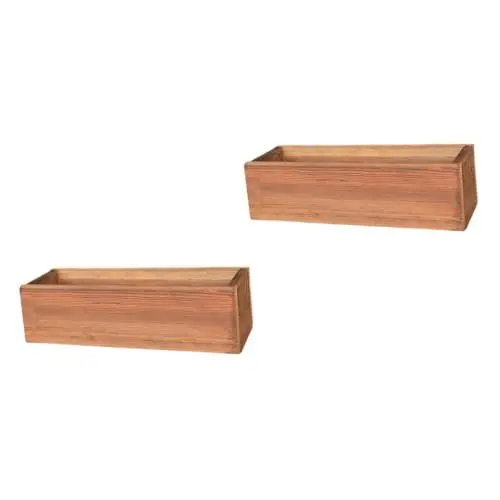 Produktbild: Sosoport 2 Stück Holz-Blumenkasten Balkon-Pflanzgefäß Rechteckiger Pflanzkasten Pflanzgefäß Untersetzer Für Den Außenbereich Quadratische Autotöpfe Für Pflanzen Dekorativer