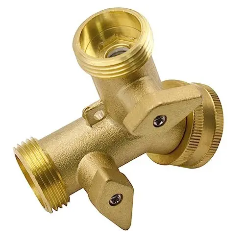 Produktbild: Sosoport 2 Y-schlauchverbinder Gartenschlauch Splitter Wasserleitungsverteiler Garten Wasserabscheider Bewässerungsschlauch Adapter Y Ventilschlauchanschluss Y-wasserabscheider Gummi Golden