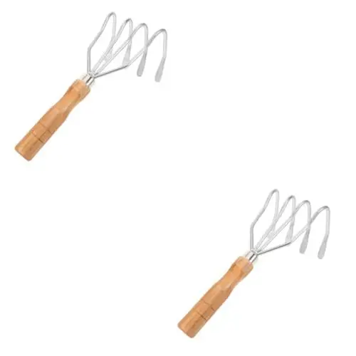 Produktbild: Sosoport 2st Fangen Sie Den Seerechen Muschel Rechen Muschelrechen Zum Muscheln Muschelschaber Mit Griff Grabgabel Muschel-meeresfrüchte-grabrechen Laubrechen Meeresfrüchte-pflücker Metall