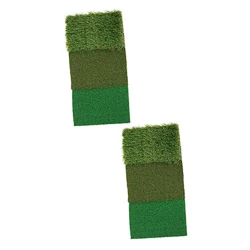 Produktbild: Sosoport 2st Golfschlagmatte Faltbare Grasmatte Golfsimulatoren Für Zu Hause Golfübungsnetz Golftraining Auf Tri-turf Golfübungs-schlagmatte Golf Hinterhofmatte Haupt Schaukelmatte Gummi