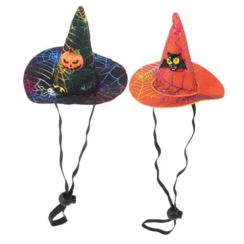 Produktbild: Sosoport 2st Haustier Hut Haustierzubehör Hexenhut Für Haustier Hundemützen Hund Hexenhut Halloween-zubehör Halloween-haustierhüte Halloween-hundekostüm Kostüme Stoff Hündchen Lieferungen