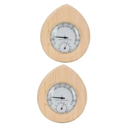 Produktbild: Sosoport 2st Saunatemperatur- Und Feuchtigkeitsmesser Küchenhelfer Sauna Hygrothermograph Messgerät Innenausstattung Außensauna Innenzähler Saunazubehör Saunahut Thermometer Holz Draussen