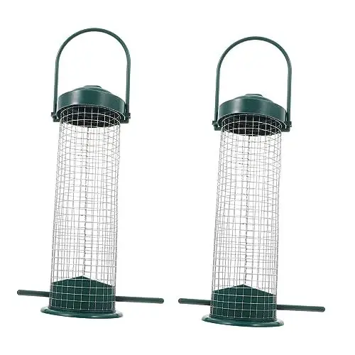 Produktbild: Sosoport 2st Vogelfütterer Vogelhäuschen Im Freien Hängendes Vogelhäuschen Papageienkäfig Vogelkäfigabdeckungen Vogel Fütterer Papageienpellets Futterhäuschen Für Wildvögel Black Metall