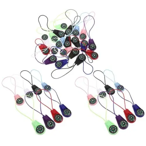 Produktbild: Sosoport 30 Stück Mini-Survival-Kompass Mit Reißverschluss Schieber Outdoor-Camping Wandern Taschenkompass Mit Flüssigkeit Gefüllter Kompass Für Notfall-Überlebenskits Armband Armband