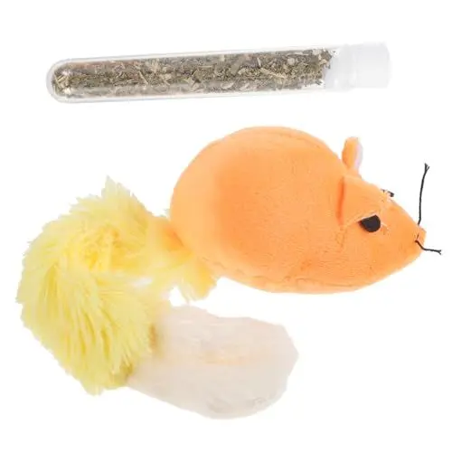 Produktbild: Sosoport 3St Katzen- -Spielzeug interaktives Spielzeug katzenpflege katzenkralle katzrnzubehör cat Toy katzenminze Catnip Plüsch Spielzeug Haustier- -Spielzeug Hölzern Orange