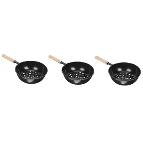 Produktbild: Sosoport 3stücke Outdoor Camping Holzkohle Brenntopf Tragbarer Grill Topf Für BBQ Feuerstelle Und Camping-aktivitäten Mit Rutschfestem Holzgriff Langlebig Und Praktisch