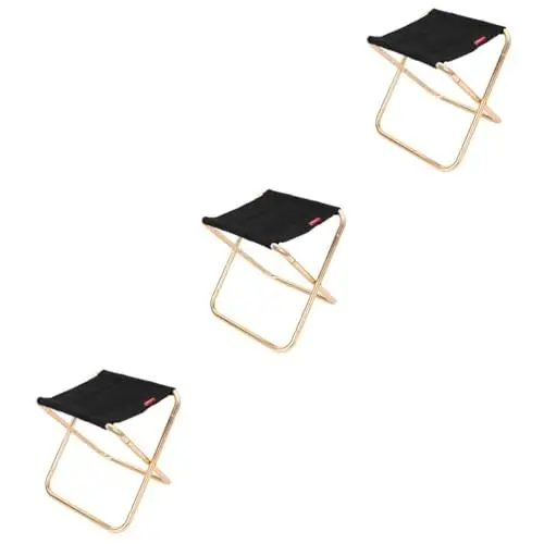Produktbild: Sosoport 3St Outdoor-Klapphocker Portable Chair Faltbare sitzbank Klappbarer Campinghocker tragbarer Hocker Klappstuhl Stühle Angelhocker Angelstuhl Aluminiumlegierung Schemel Angeln Mazza