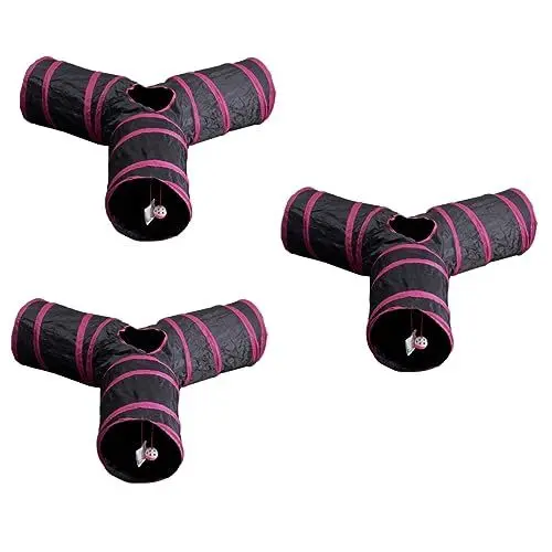 Produktbild: Sosoport 3 STK Spieltunnel für Haustiere Tunnel-Spielzeug Crinkle-Pet- Faltbarer katzentunnel katzenspielzeug Tunnel Indoor-Zelt Outdoor-Spielset Haustiertunnel PET-Röhrenspielzeug Hase
