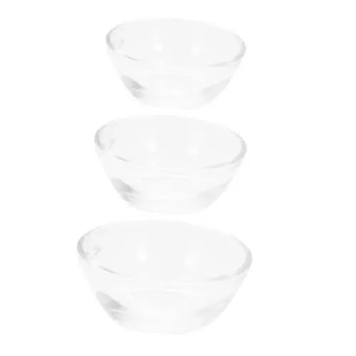 Produktbild: Sosoport 3 Stück Teiliges Glasschalen Klein Klare Dessertschalen für Pudding Jelly Eiscreme Multifunktionale Salatschüssel aus Sicherem für Küche und Servieren