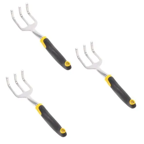 Produktbild: Sosoport 3st Gartenfräse Handfräse Bodenrechen Lockern Gartenwerkzeug Handrechen Werkzeuge Für Gartenkultivatoren Grabwerkzeuge Blattschaufel Unkrautrechen Jäter Kleiner Rechen Gummi Klaue