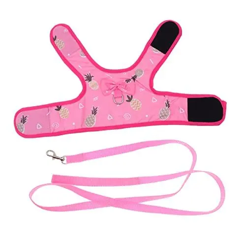 Produktbild: Sosoport 3st Hasenkleidung Gürtel Mit Schnalle Fliege Kaninchen Weste Geschirr Weste Mit Hasenbogen Gürtel Für Schnalle Riemen Mit Schnalle Hasenweste Hasenleine Kätzchenleine Stoff Rosa