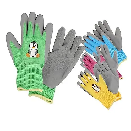 Produktbild: Sosoport 4 Paar Kinderhandschuhe Kinder-Gartenhandschuhe Kinder-Arbeitshandschuhe Outdoor-Handschuhe Garten-Schutzhandschuhe Kinder-Gartenhandschuhe Verschleißfeste Gartenhandschuhe